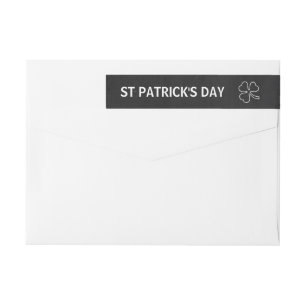 Bande Pour Adresse De Retour Chalkboard Shamrock, Saint Patrick's Day