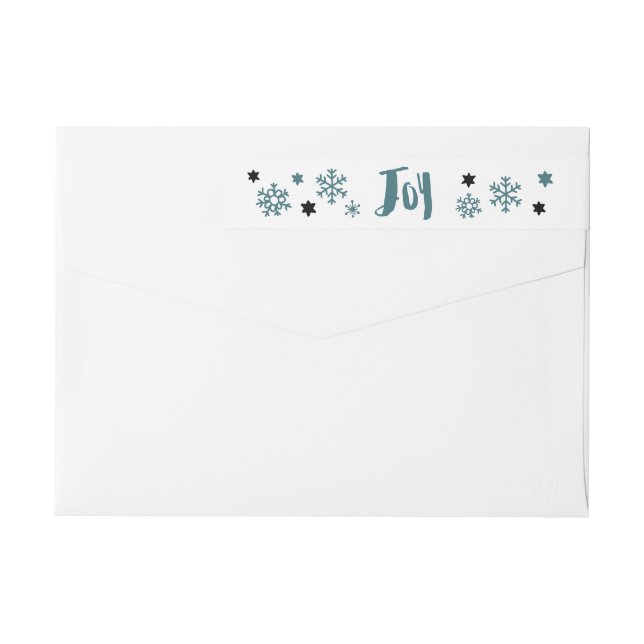 Bande Pour Adresse De Retour Charmante Joie tendance Bleu Vert Vacances (Dos)