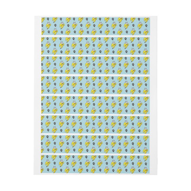 Bande Pour Adresse De Retour Chat en banane (Feuille)