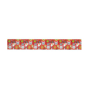 Bande Pour Adresse De Retour Chat et oeuf sur le rouge