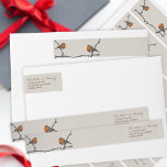 Bande Pour Adresse De Retour Christmas Robin Bird Holiday Adresse de retour<br><div class="desc">Étiquettes d'adresse de retour Wraparound personnalisées de deux Robins. Deux robins rouges peints à la main étaient assis sur des branches enneigées.</div>