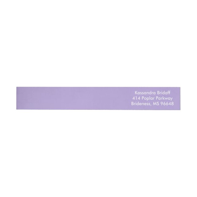 Bande Pour Adresse De Retour Clair pastel violet classe monochromatique (Individuel)