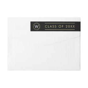 Bande Pour Adresse De Retour Classic Wreath EDITABLE COULEUR Graduation