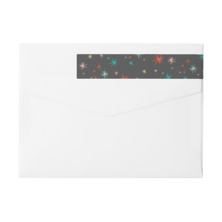 Bande Pour Adresse De Retour Coloré Starbursts Amusant Motif Nouvel An Fête