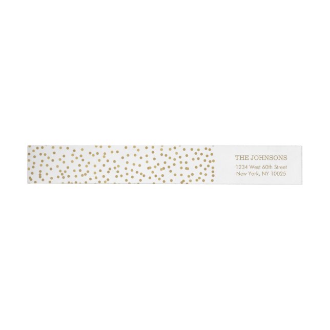 Bande Pour Adresse De Retour Confettis élégants d'or (Individuel)
