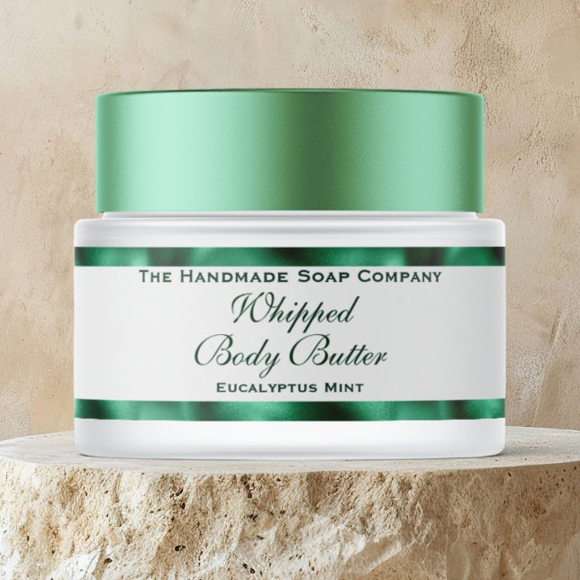 Bande Pour Adresse De Retour Cosmetics Body Butter Green Foil & White Jar  (Créateur téléchargé)