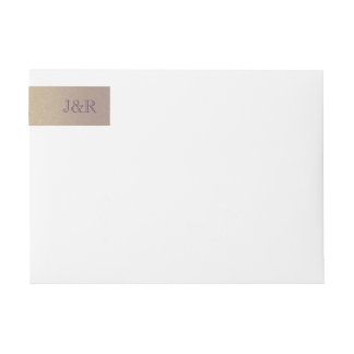 Bande Pour Adresse De Retour Crème et violet Vintage mariage envelopper autour