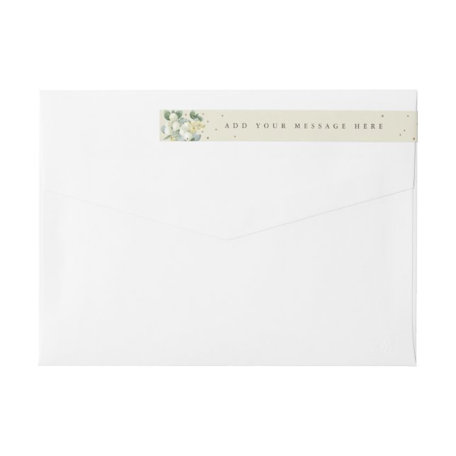 Bande Pour Adresse De Retour Crème Noël Snowberry+Eucalyptus Skinny (Dos)