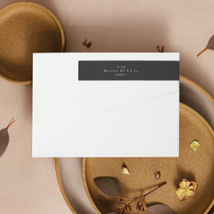 Bande Pour Adresse De Retour Crème sur Charbon Simple Plain Moderne Élégant