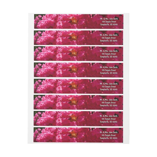 Bande Pour Adresse De Retour Crepe Myrtle Tree Magenta Floral (Feuille)