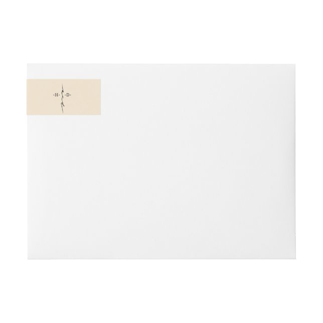 Bande Pour Adresse De Retour Croix chic monogrammée à la main (Devant)