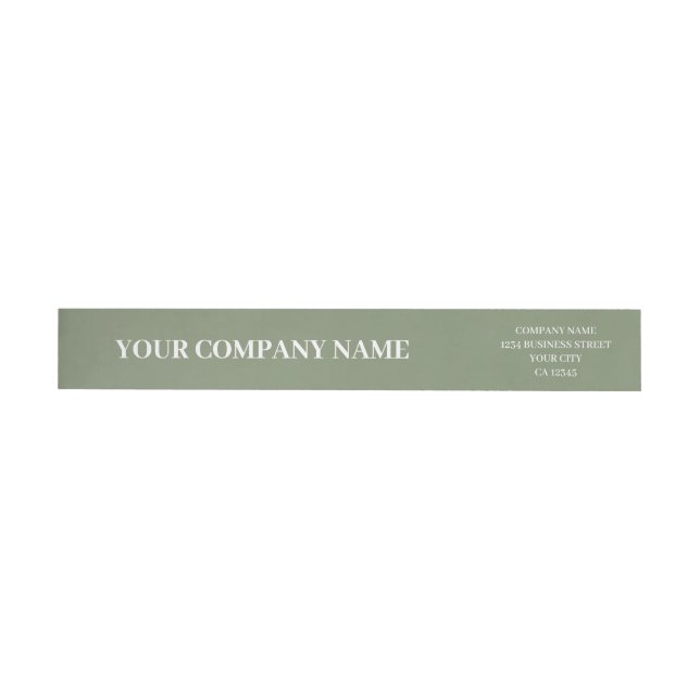 Bande Pour Adresse De Retour Custom Minimalist Trendy Sage Green Business (Individuel)