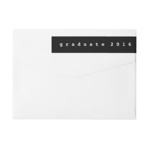 Bande Pour Adresse De Retour Diplômé simple 2016 de noir