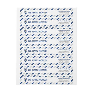 Bande Pour Adresse De Retour Drapeau d'État bleu Nous avons déplacé Déménagemen