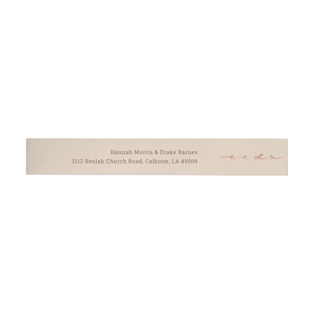 Bande Pour Adresse De Retour Écriture Manuscrite Mariage (Individuel)
