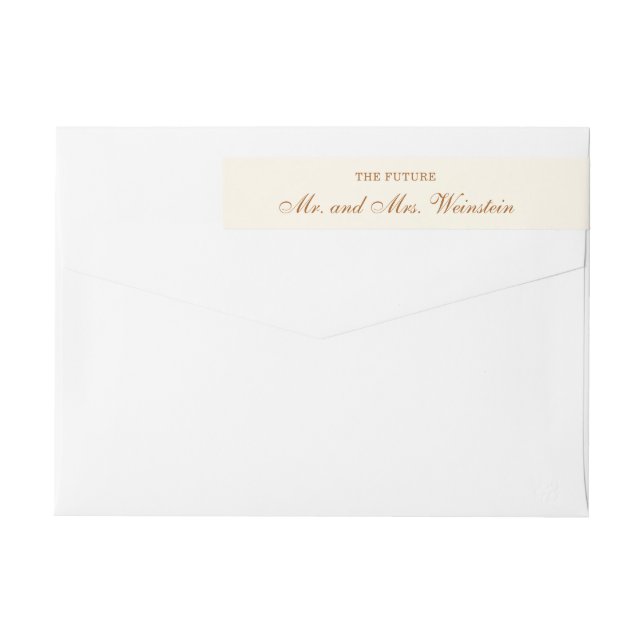 Bande Pour Adresse De Retour Élégant Mariage de script de cuivre ivoire Adresse (Dos)