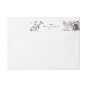 Bande Pour Adresse De Retour Elégant romantique Aquarelle Florale Mariage Adres