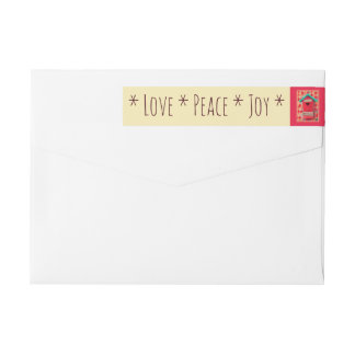 Bande Pour Adresse De Retour Enrouler de Chambre d'oiseau de Noël autour