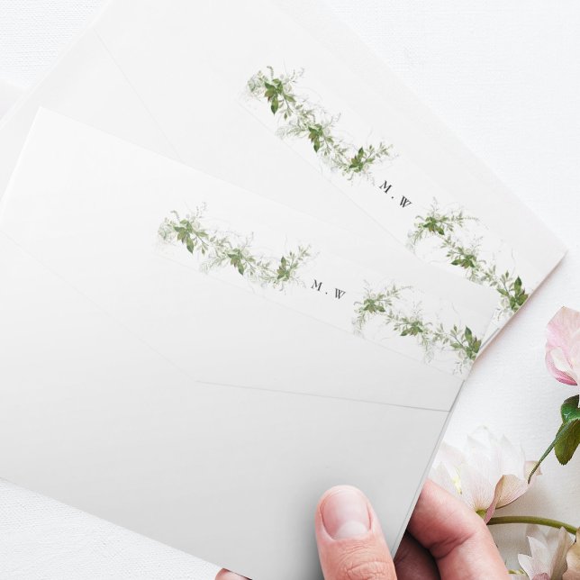 Bande Pour Adresse De Retour Enveloppe Mariage de couronne Eucalyptus Adresse d (Créateur téléchargé)
