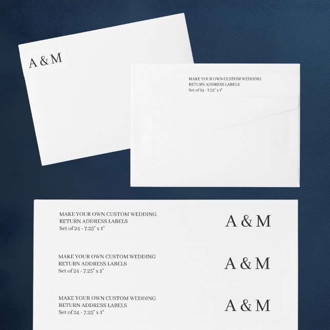 Bande Pour Adresse De Retour Faites votre propre 24 x Adresse de retour personn (Make Your Own 24 x Custom Wedding Return Address Wrap Around Label
)