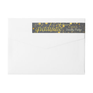 Bande Pour Adresse De Retour Faux Gold Foil Confetti Graduation