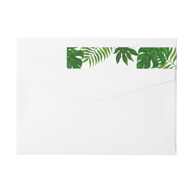 Bande Pour Adresse De Retour Feuilles tropicaux | MARIAGE (Dos)