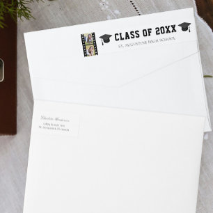 Bande Pour Adresse De Retour Filmstrip Photo Collage Adresse de graduation