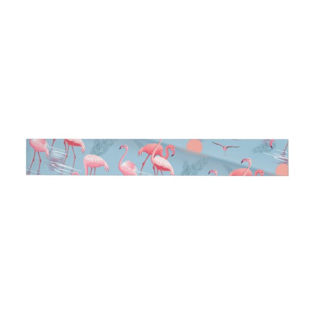 BANDE POUR ADRESSE DE RETOUR FLAMANTS ROSES MOTIF 1 (Individuel)