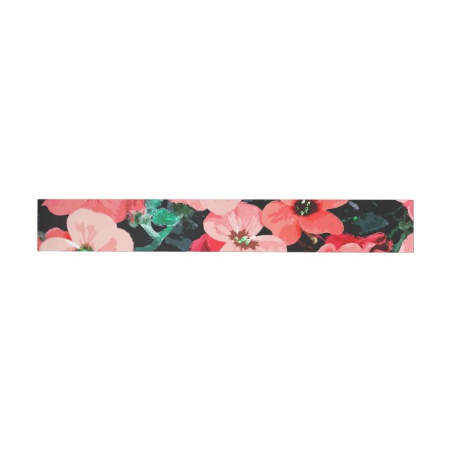 Bande Pour Adresse De Retour Fleur rouge aquarelle (Individuel)