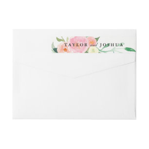Bande Pour Adresse De Retour Fleur sauvage Aquarelle enrouler autour du Étiquet