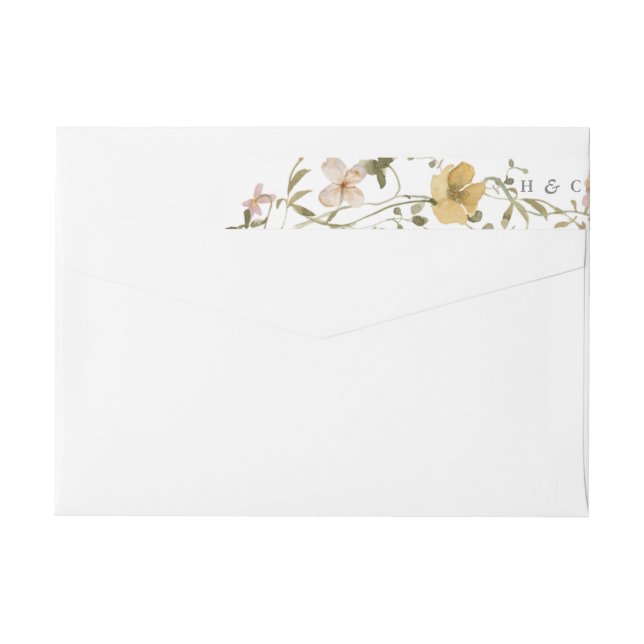 Bande Pour Adresse De Retour Fleur sauvage séché Abondance Pampas Mariage de co (Dos)