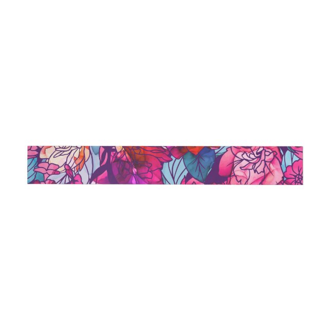 Bande Pour Adresse De Retour Fleurs aquarelles 16 (Individuel)