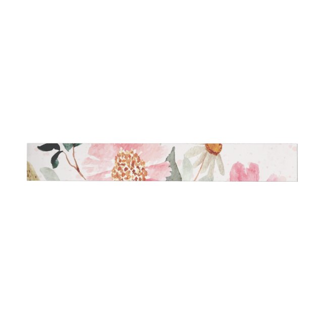 Bande Pour Adresse De Retour Fleurs aquarelles 5 (Individuel)