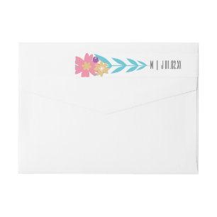 Bande Pour Adresse De Retour Fleurs de branche de printemps moderne rose