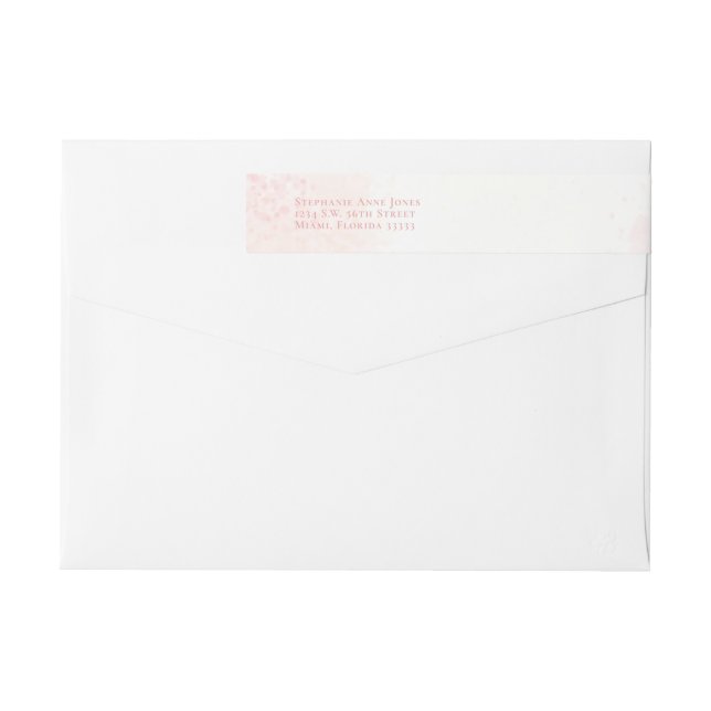 Bande Pour Adresse De Retour Fleurs de communion Aquarelles roses (Dos)