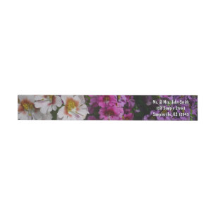Bande Pour Adresse De Retour Fleurs papillon rose blanc et violet