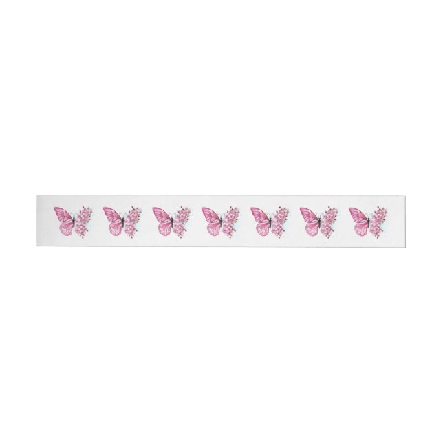 Bande Pour Adresse De Retour Flower Butterfly (Individuel)