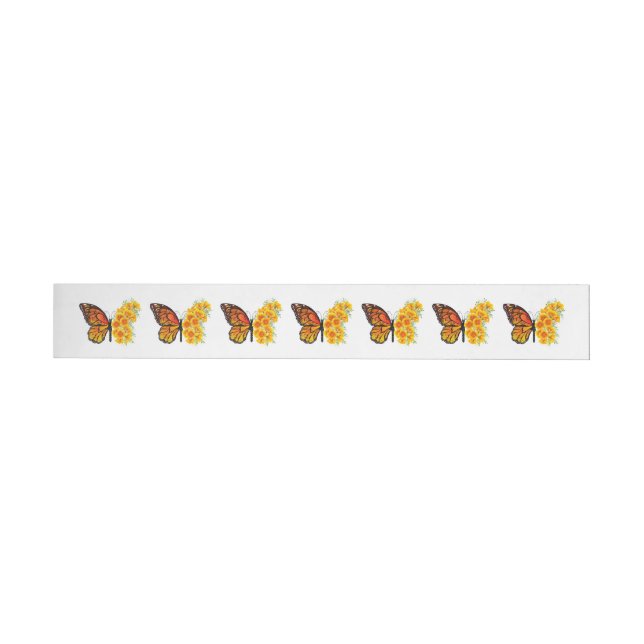 Bande Pour Adresse De Retour Flower Butterfly with Yellow California Poppy (Individuel)