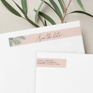 Bande Pour Adresse De Retour Foliage tropical Enregistrer la date Adresse de re