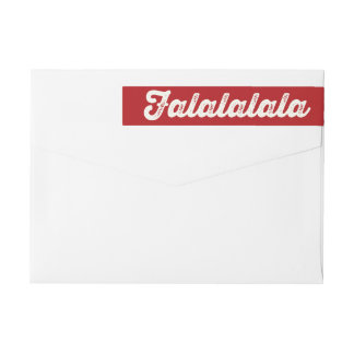 Bande Pour Adresse De Retour Fun Falalalala Bold Script Sur Rouge Moderne Vacan