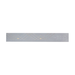 Bande Pour Adresse De Retour Gold Grey Elegance Diamond Geo Deco Mariage