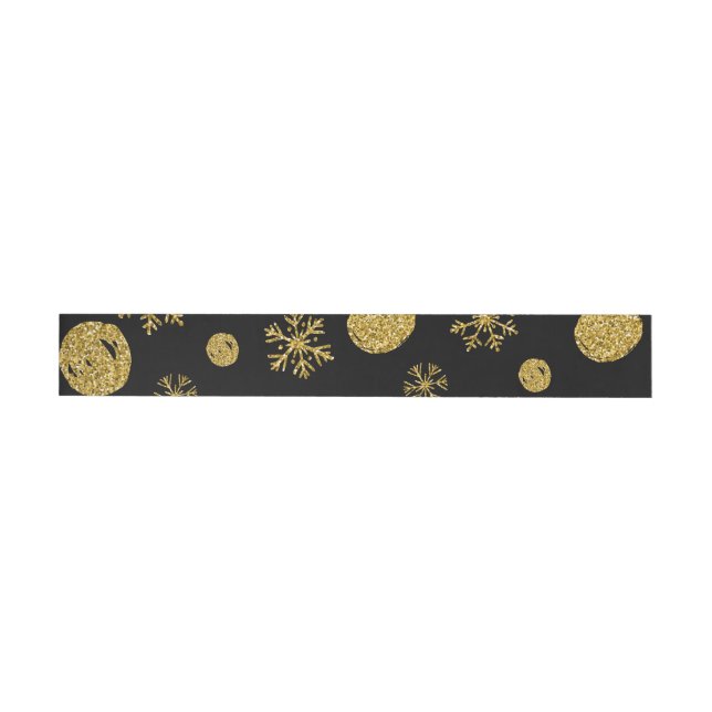 Bande Pour Adresse De Retour Golden Snow Flakes 2 (Individuel)