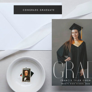 Bande Pour Adresse De Retour graduation personnalisable en noir et blanc minima