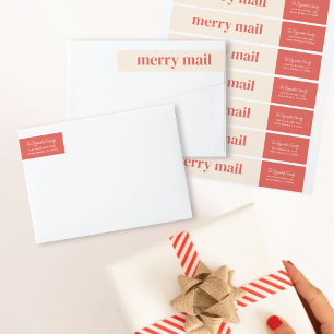 Bande Pour Adresse De Retour Grand Joyeux Enveloppement de Noël autour du Étiqu