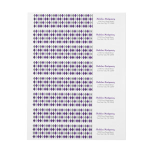 Bande Pour Adresse De Retour Grenouilles à Jacquard pourpre