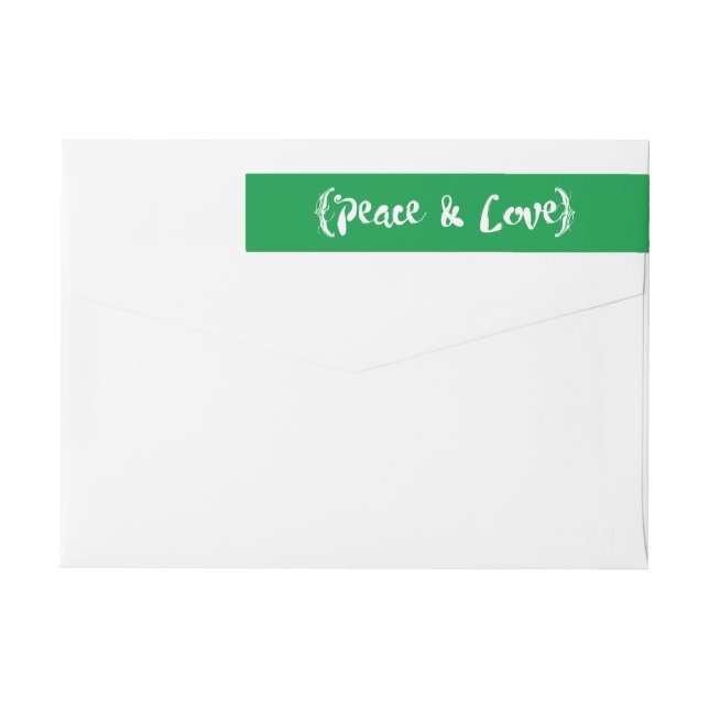 Bande Pour Adresse De Retour Ivory Elegant Sketted Peace & Love Holiday (Dos)