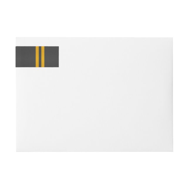 Bande Pour Adresse De Retour Jaune Tirages de course Carbone Fiber Style (Devant)