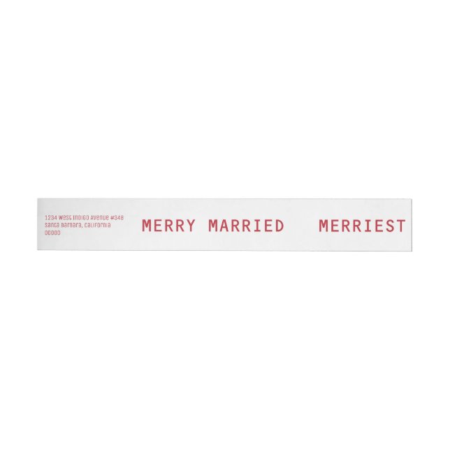 Bande Pour Adresse De Retour Joyeux mariés Merriest Red Mariage mariés Nouveaux (Individuel)