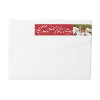 Bande Pour Adresse De Retour Joyeux Noël Fantaisie Script Photo Adresse