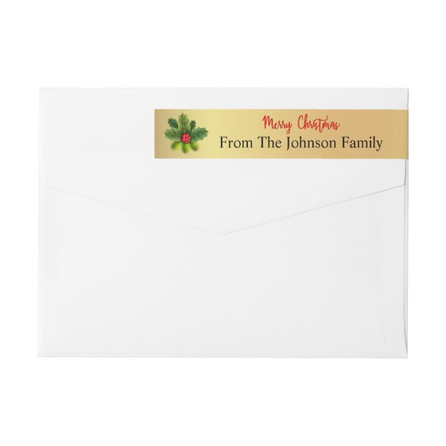 Bande Pour Adresse De Retour Joyeux Noël personnalisé Adresse de retour (Dos)